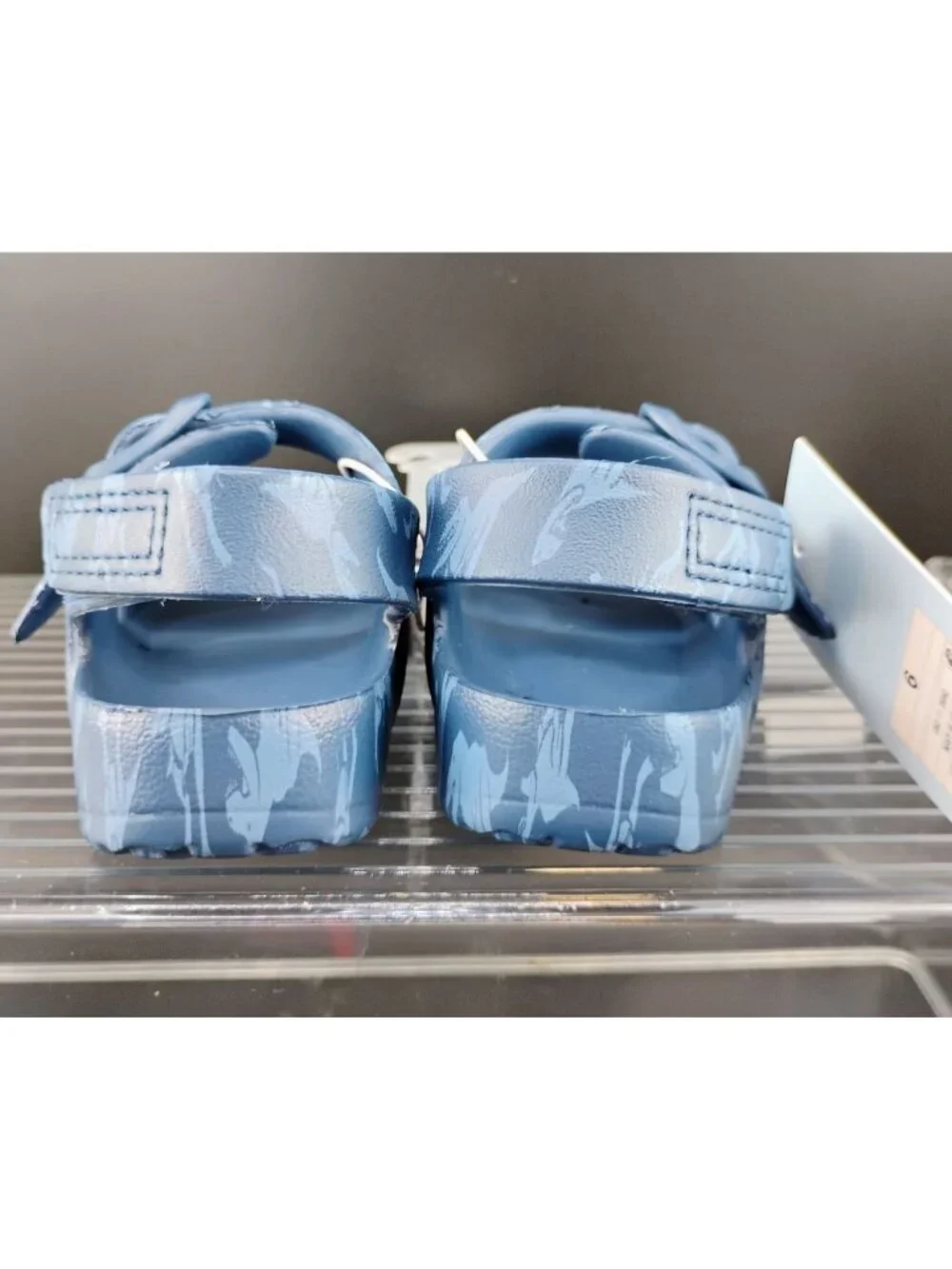 Cat & Jack Kids Blue Dinosaur Sandals Size 6 Adjustable Straps